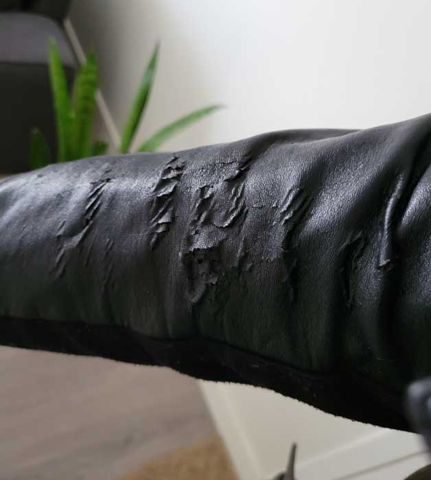 Simple Repair Peeling Faux Leather Jacket